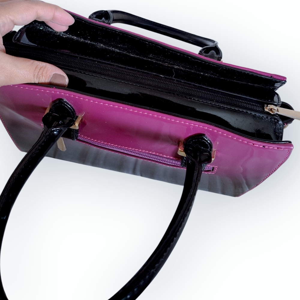 GRAND Black and Pink Gradient Ombre Satchel Bag - Picture 3 of 9